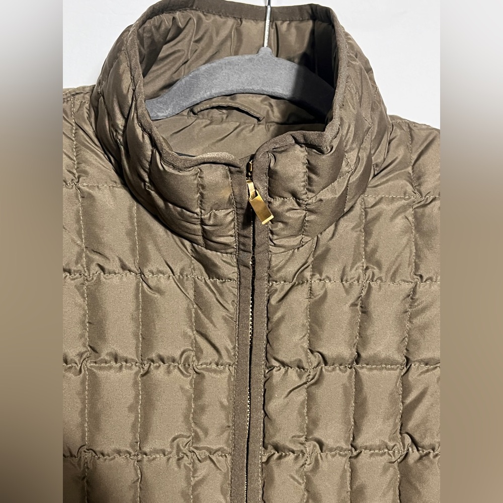 J.Crew Olive Green down-filled quilted puffer jacket Small - Picture 4 of 13